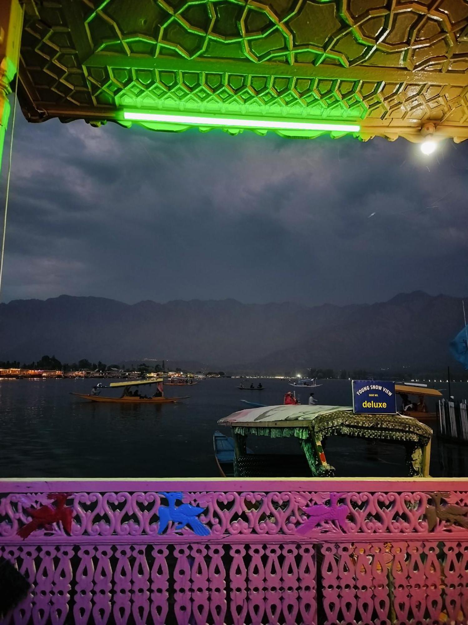 Houseboat Young Snow View Front Line Dal Lake Сринагар Экстерьер фото
